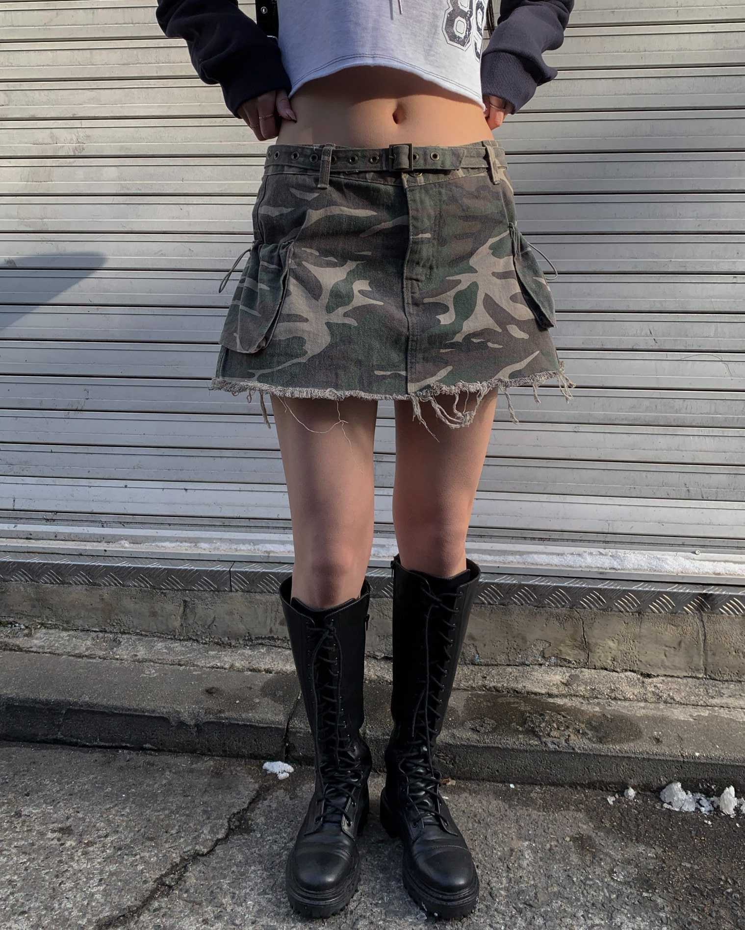 Military cargo skirt