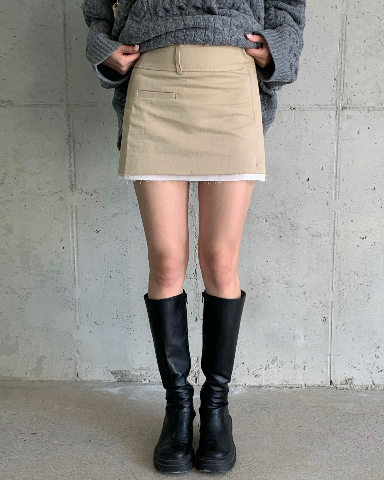 Minimal layered cotton skirt