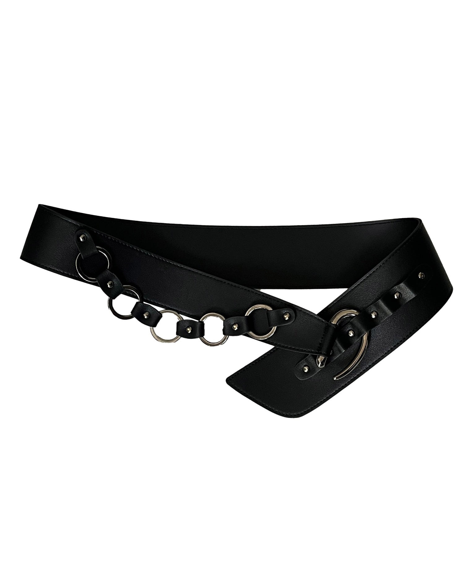 Chain leather belt