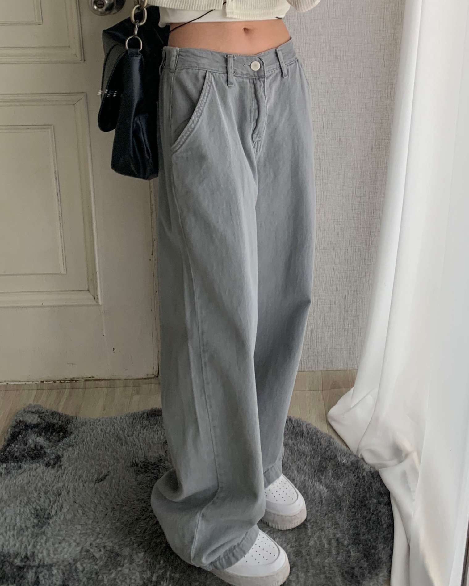 Grey wide pants
