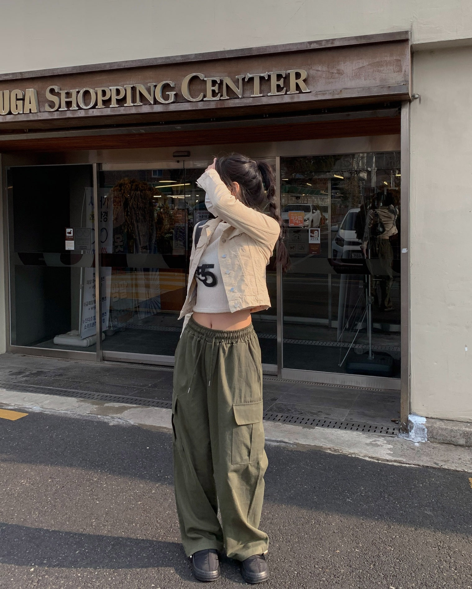 Wide string cargo pants