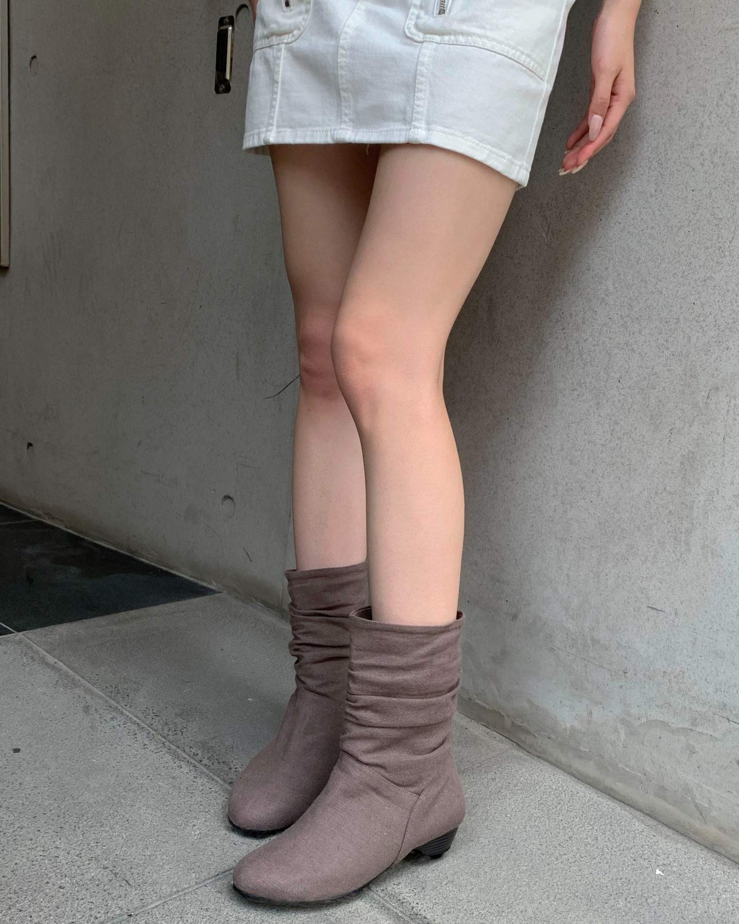 Linen short boots