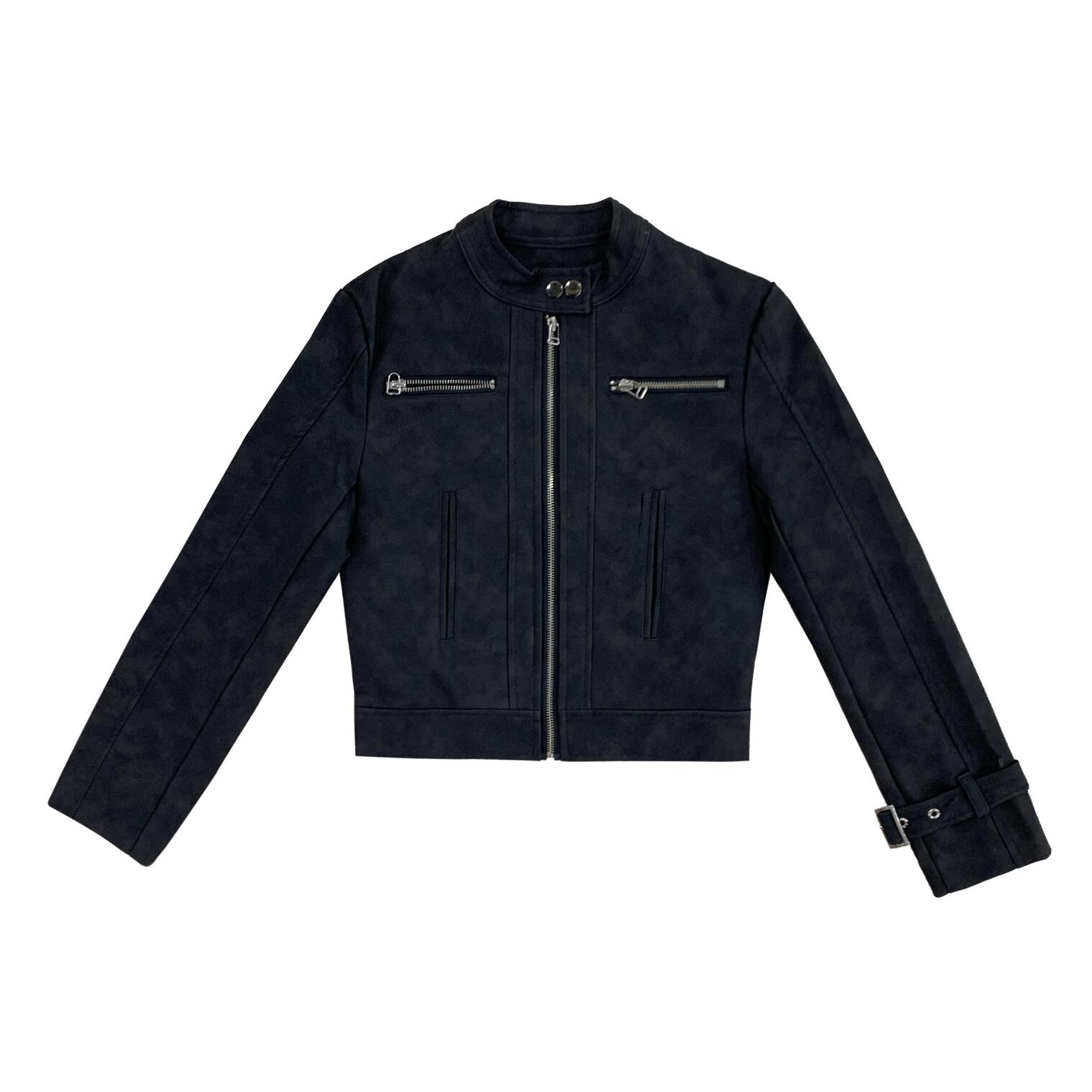 [MADE] Sober leather jacket - black