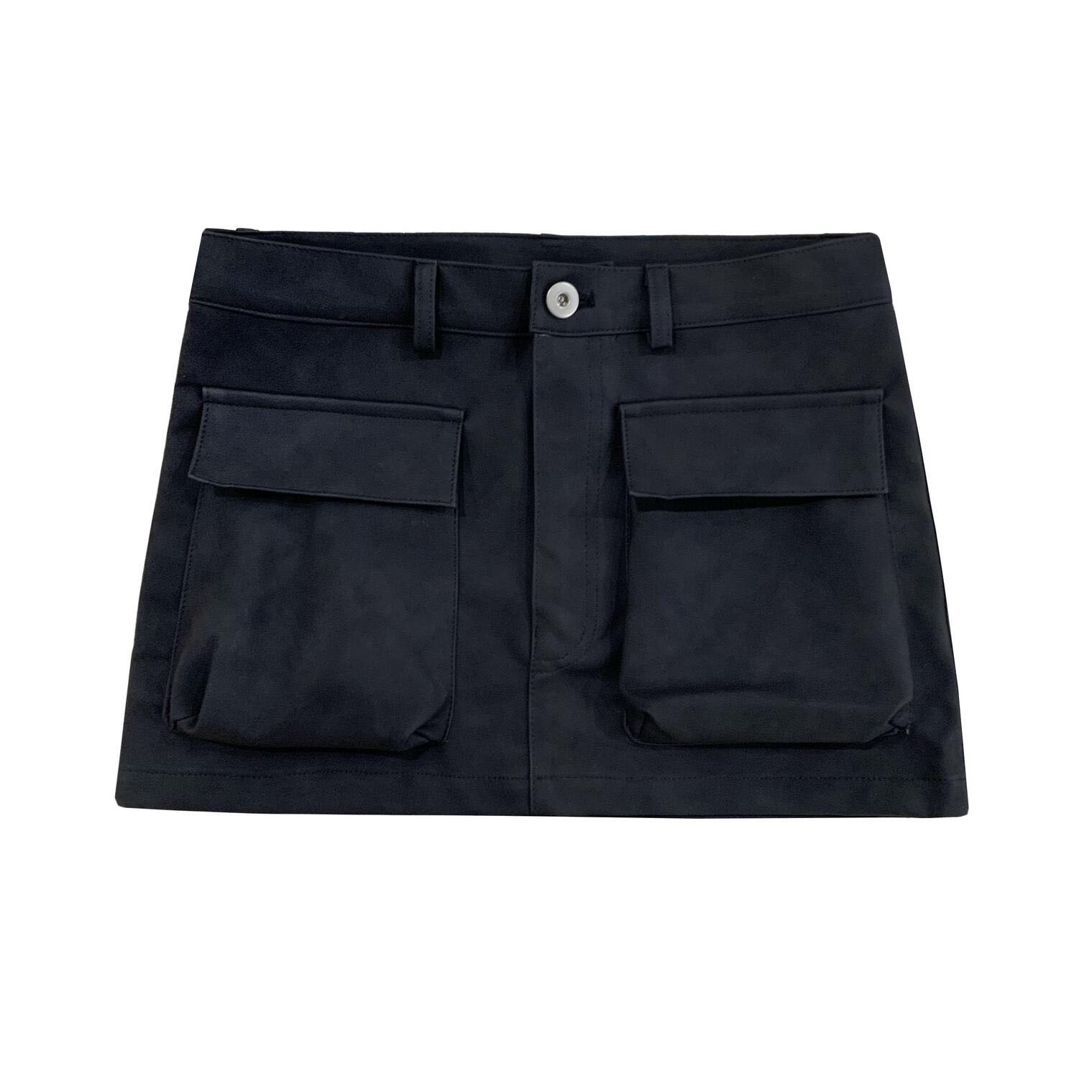 [MADE] Sober leather skirt - black